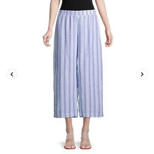 Saks Fifth Avenue Smocked Wide-Leg Linen Pants size
